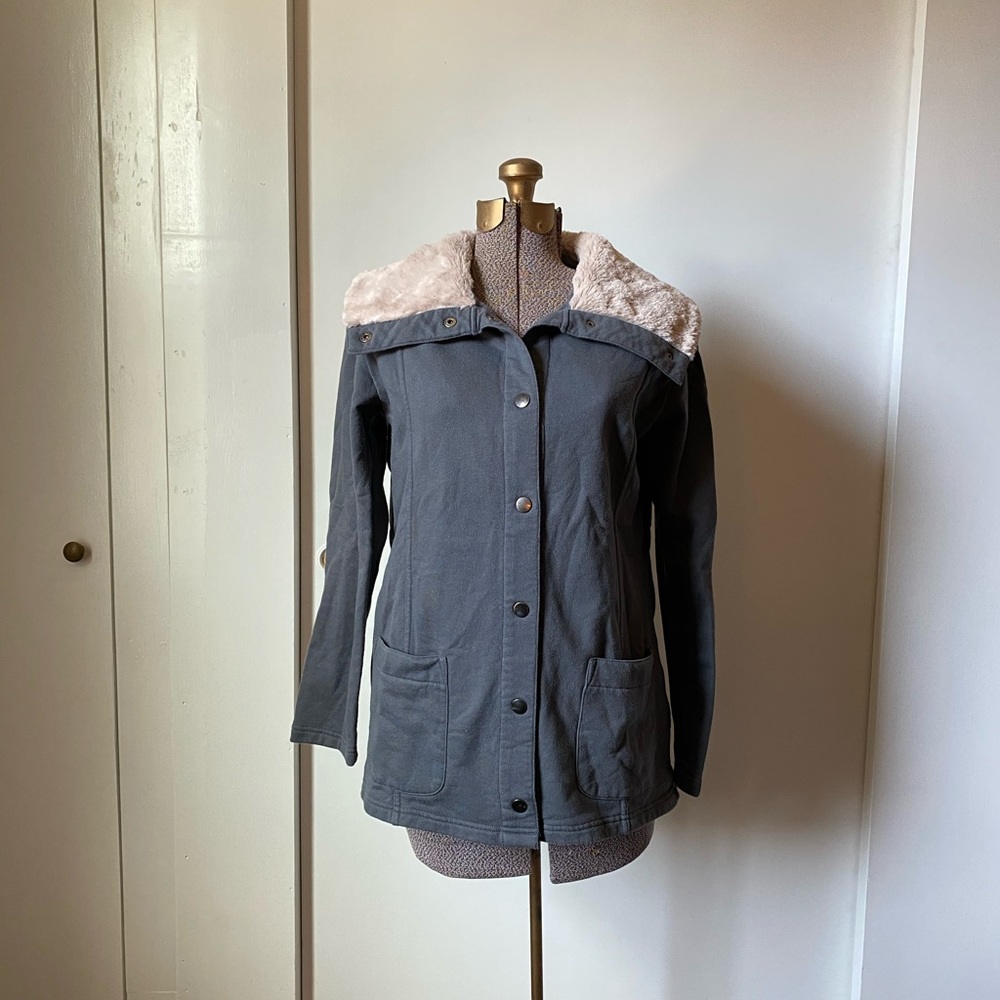 Warm Grey Jacket with Fur Trim